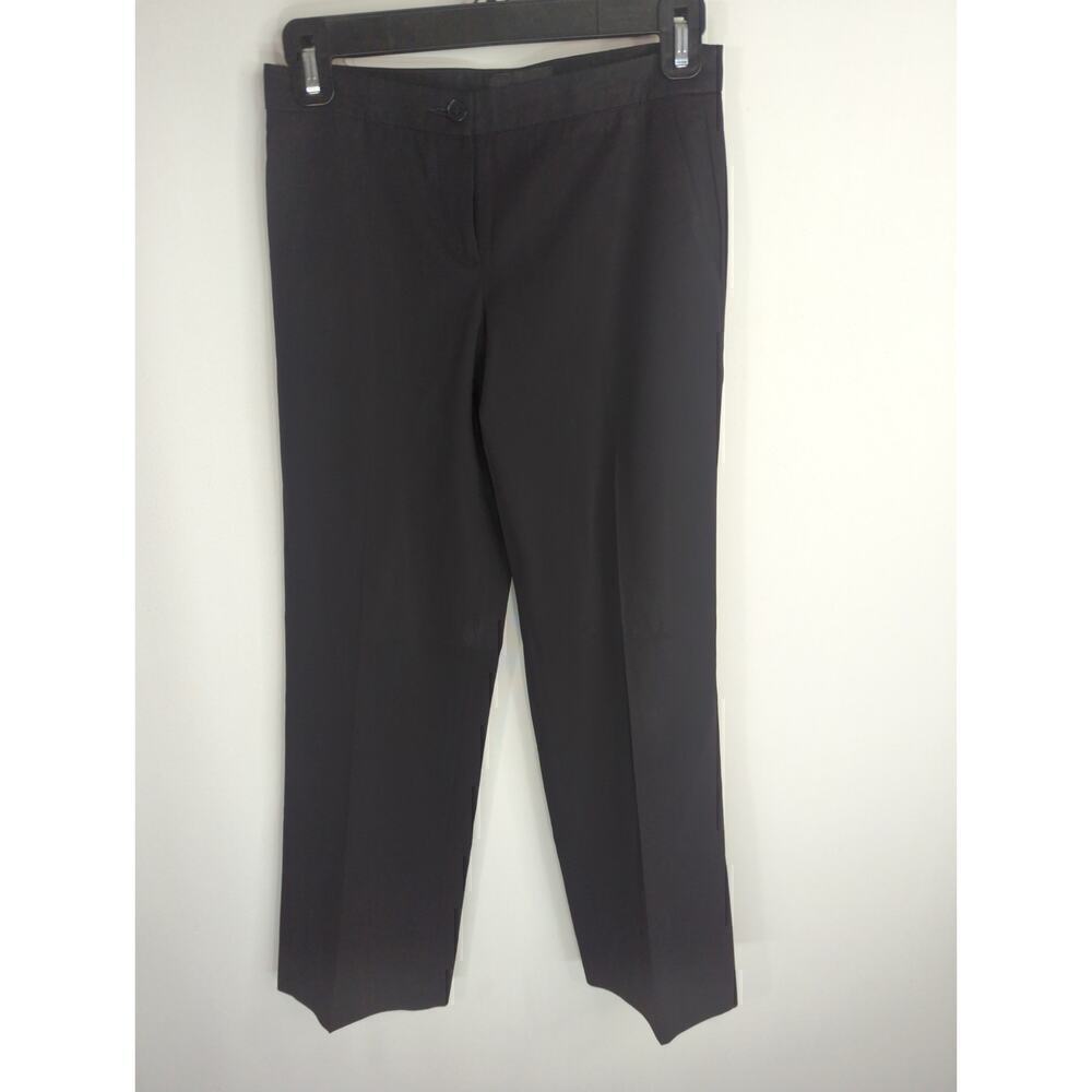 Emporio Armani‎ Women's Solid Mid Rise Straight Leg Dress Pants Black US size 0